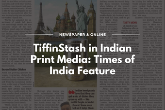 TiffinStash in Indian Print Media: Times of India Feature
