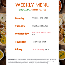 Load image into Gallery viewer, Chef Amina Veg & Non-Veg Combo Tiffin Service