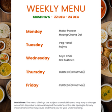 Load image into Gallery viewer, Krishna's Kitchen Pure Veg Punjabi Tiffin Service