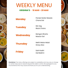 Load image into Gallery viewer, Krishna's Kitchen Pure Veg Punjabi Tiffin Service