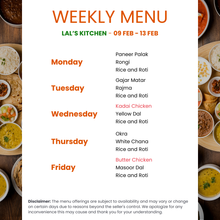 Load image into Gallery viewer, LAL's Kitchen Punjabi Budget Veg & Non-Veg Combo Tiffin Service