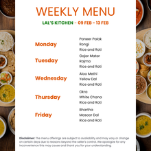 Load image into Gallery viewer, LAL's Kitchen Swagat Punjabi Veg Tiffin Service
