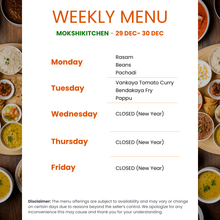 Load image into Gallery viewer, Mokshi's Kitchen Veg Tiffin Service