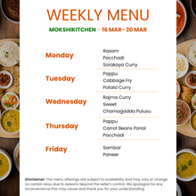 Load image into Gallery viewer, Mokshi's Kitchen Veg Tiffin Service