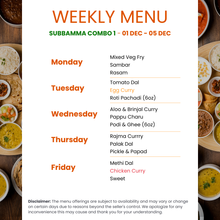 Load image into Gallery viewer, Subbamma Kitchen Veg & Non-Veg Combo Tiffin Service