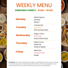 Load image into Gallery viewer, Subbamma Kitchen Veg & Non-Veg Combo Tiffin Service