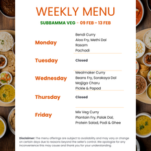 Load image into Gallery viewer, Subbamma Kitchen Veg & Non-Veg Tiffin Service