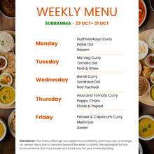 Load image into Gallery viewer, Subbamma Kitchen Veg Tiffin Service