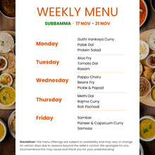 Load image into Gallery viewer, Subbamma Kitchen Veg Tiffin Service