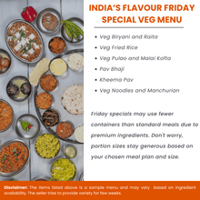 Load image into Gallery viewer, Friday Special Veg Menu
