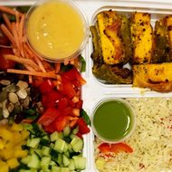 Garden Salad with Grilled Paneer and Flavored Rice