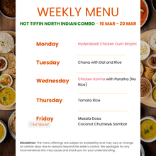 Load image into Gallery viewer, Hot Tiffin North Indian Combo Meals
