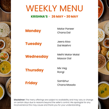 Load image into Gallery viewer, Krishna&#39;s Kitchen Pure Veg Punjabi Tiffin Service
