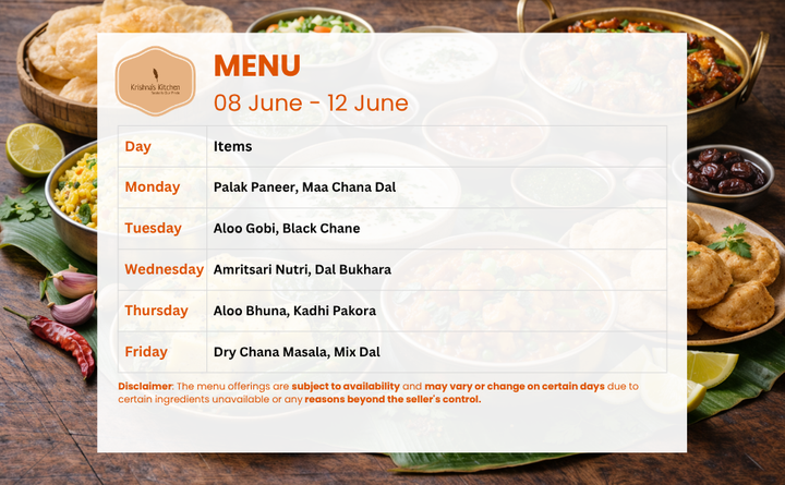 Krishna's Kitchen Pure Veg Punjabi Tiffin Service