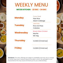 Load image into Gallery viewer, Mitzies Jerk Kitchen Non-Veg Tiffin Service
