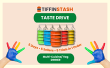 Load image into Gallery viewer, (Multi-Cuisine Veg-Dinner) TiffinStash Weekly Taste Drive
