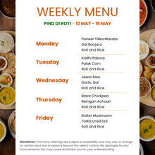 Load image into Gallery viewer, Pind Di Roti Budget Veg Tiffin Service

