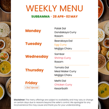 Load image into Gallery viewer, Subbamma Kitchen Veg &amp; Non-Veg Combo Tiffin Service
