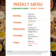 Load image into Gallery viewer, Subbamma Kitchen Veg &amp; Non-Veg Combo Tiffin Service
