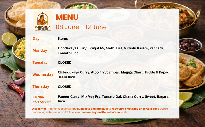 Subbamma Kitchen South Indian Combo Tiffin Service