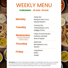 Load image into Gallery viewer, Subbamma Kitchen Veg Tiffin Service
