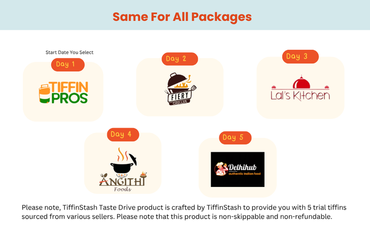 (Punjabi Veg) TiffinStash Weekly Taste Drive