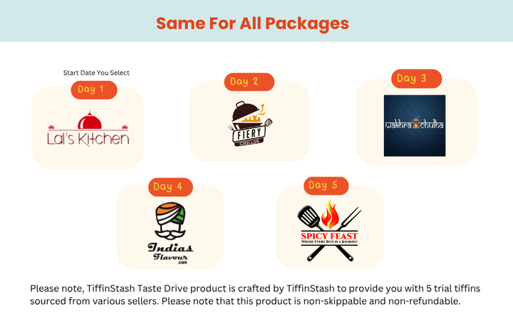 (Punjabi Veg) TiffinStash Weekly Taste Drive II