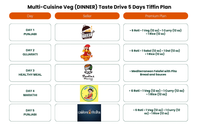 (Multi-Cuisine Veg-Dinner) TiffinStash Weekly Taste Drive